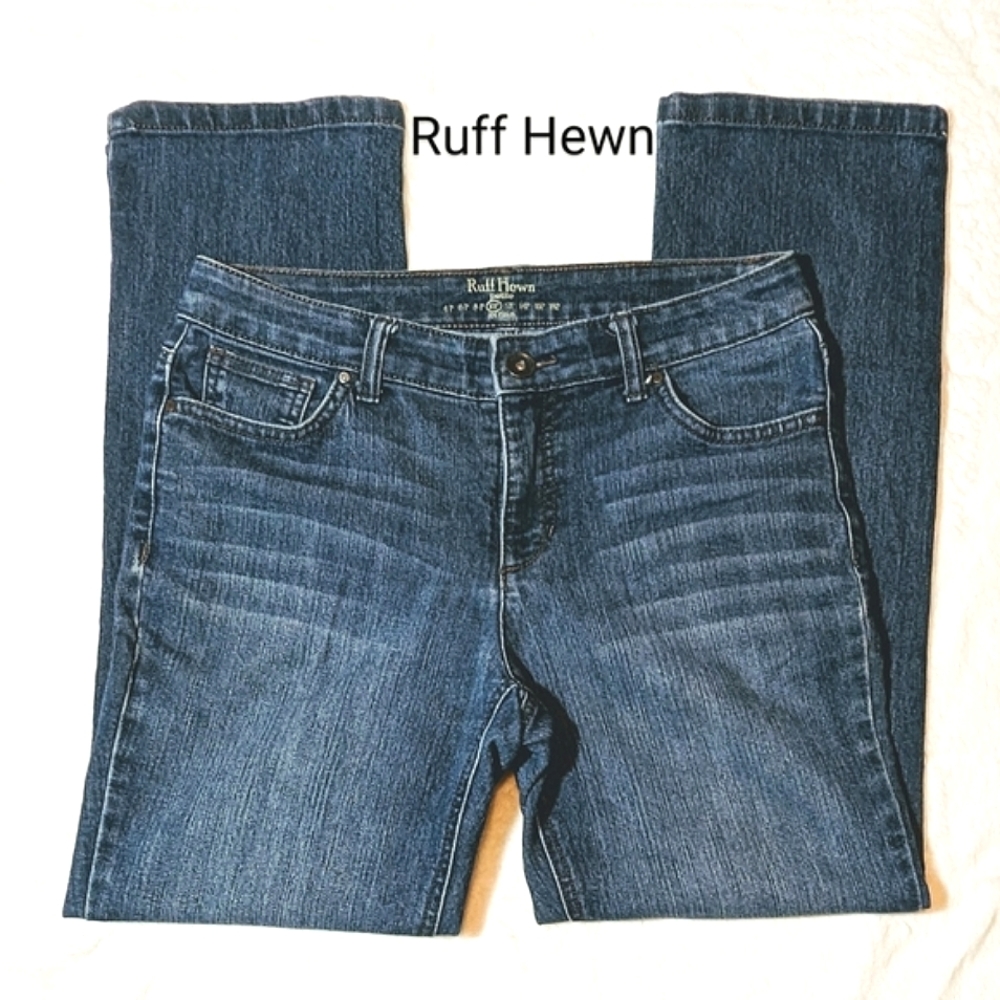 Ruff Hewn 1981 Straight Fit 10 Petite Prewashed Blue Denim Ladies' Jeans Short